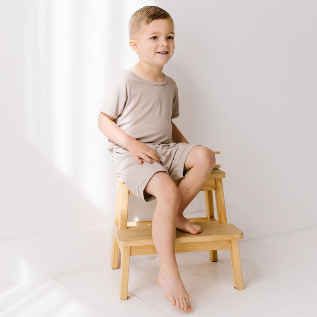 Taupe Kid's Shorty Romper